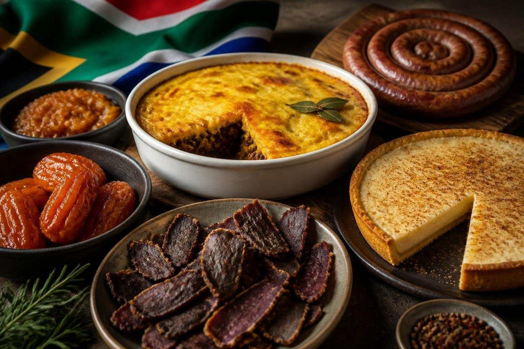 Traditional South African braai setup with coals and meat for authentic cuisine