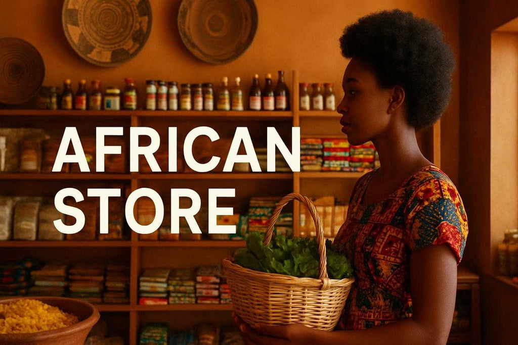 Maggi stock cubes and seasonings displayed in an African store aisle with vibrant packaging.