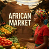 High-quality photograph showing a bustling African urban market reflecting the dynamic growth of the African market in 2026