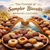 Assorted South African sampler biscuits in a tin box showcasing variety and tradition