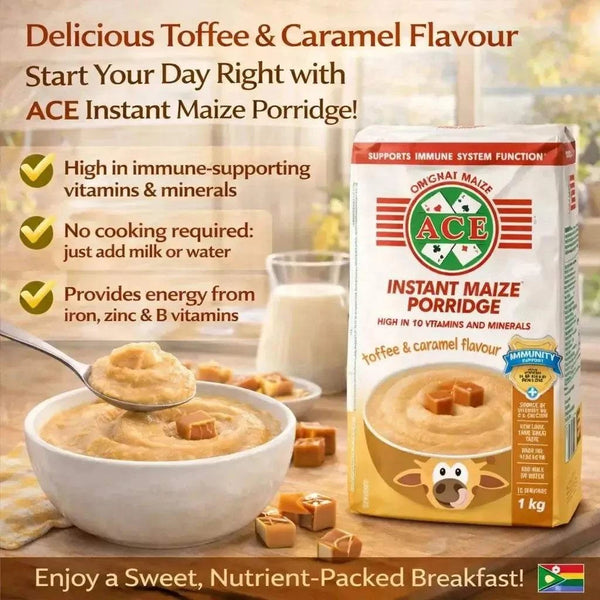ACE Instant Maize Porridge Toffee & Caramel flavor 1kg with vitamins and minerals for immunity and energy