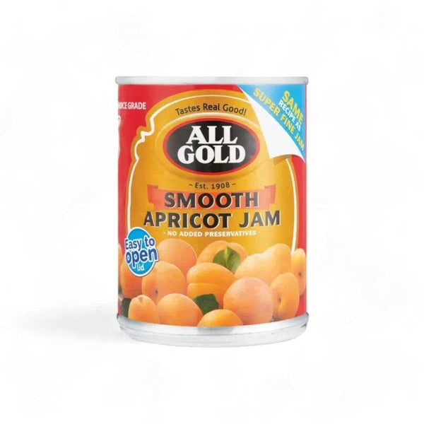 All Gold Smooth Apricot Jam 450g can with apricots on label and easy to open lid
