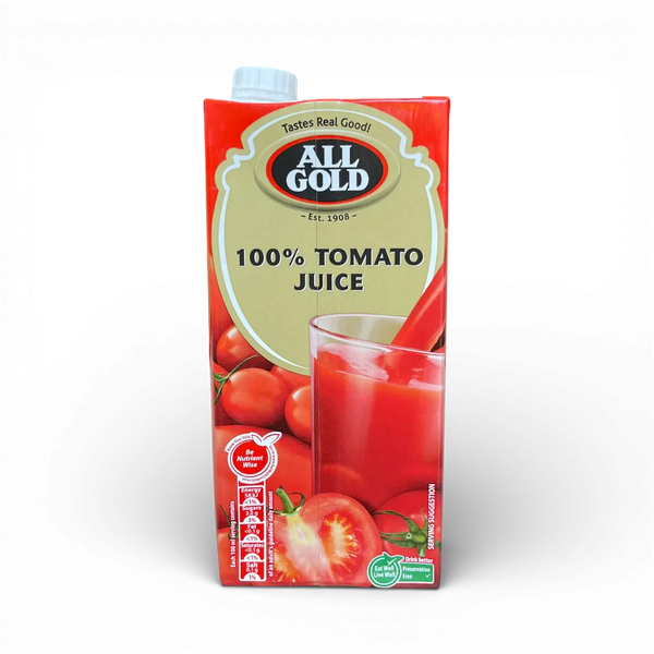 All Gold Tomato Juice 1 litre carton with rich, preservative-free tomato juice from South Africa