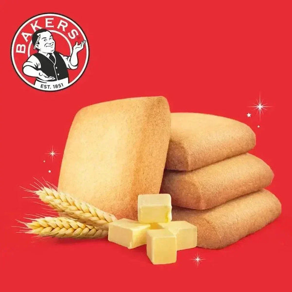 Pack of 12 Bakers Eet-Sum-Mor shortbread biscuits 200g packaging with classic design