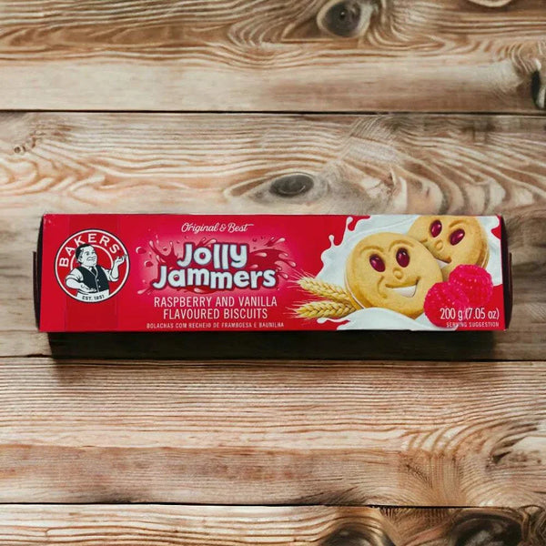 Bakers Jolly Jammers Raspberry and Vanilla Biscuits 200g Packaging
