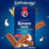 Bakers Romany Classic Choc Coconut Flavour Rusks 450g pack with chocolate and coconut flavor description