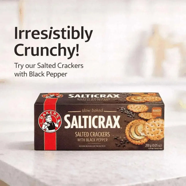 Bakers Salticrax Black Pepper Crackers - 200g Facebook Ad