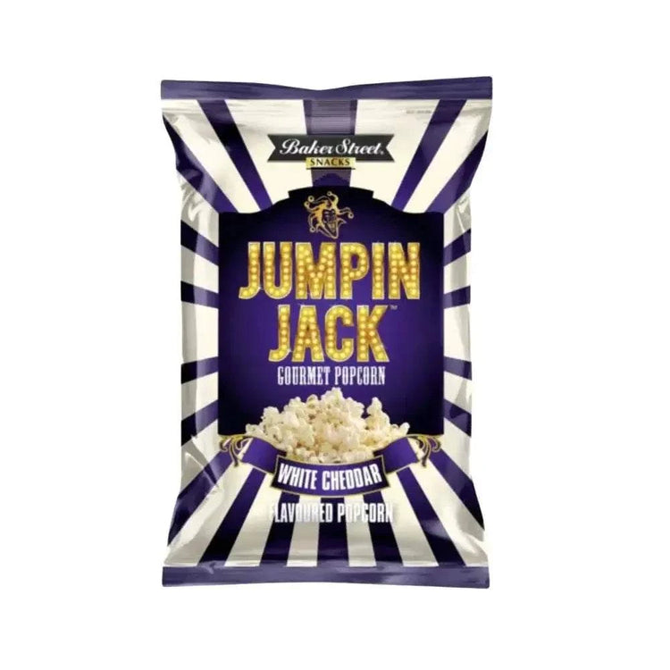 Bakers Street Jumpin Jack white cheddar popcorn 100g snack pack