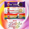 Bakers Tennis Doubles Coconut Biscuits 125g packaging, featuring coconut cream-filled biscuits alongside other biscuit varieties with a swirl of magic design.