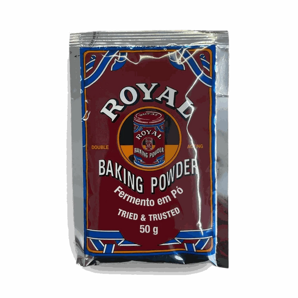 Royal Baking Powder 50g sachet for light, fluffy baked goods, trusted South African brand