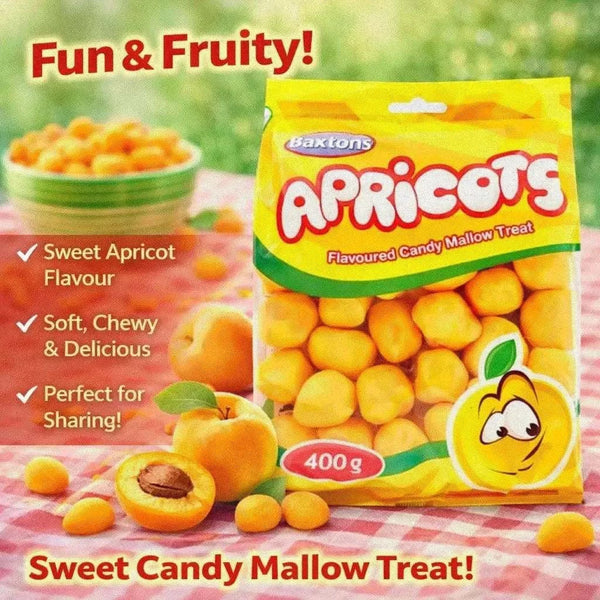 Baxtons Apricots 400g sweet chewy apricot-flavored candy marshmallows pack