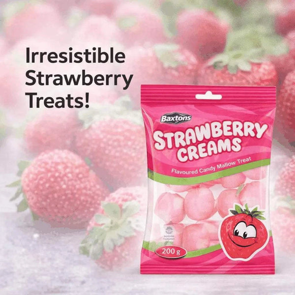 Baxtons Strawberry Creams Flavoured Candy Mallows - 200g Facebook Ad