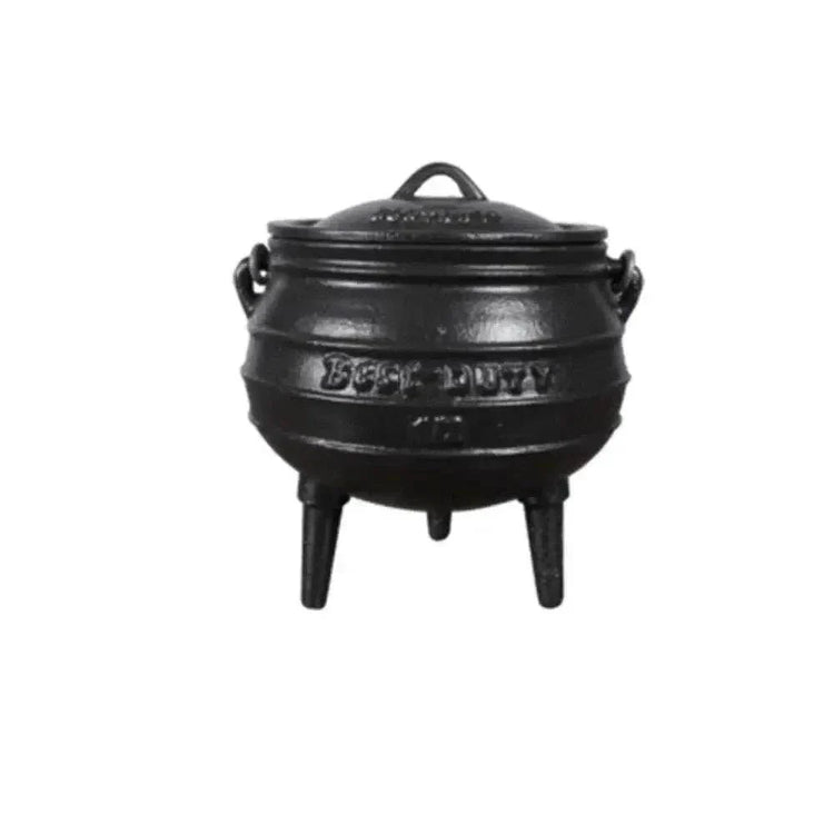 Best Duty Potjie 3-legged cast iron pot 1.2L with lid and handle for outdoor cooking