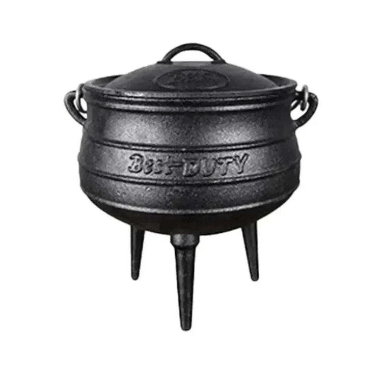 Best Duty Pot 3-Leg cast iron 3-liter outdoor cooking pot with lid and handle