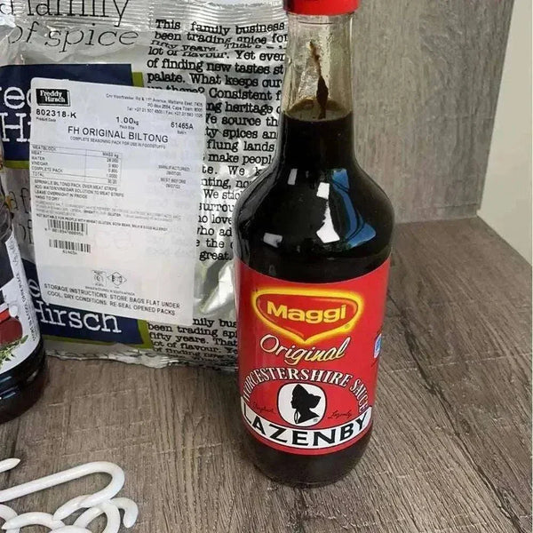 Mellerware Biltong Dryer Starter Kit with hooks and spices for homemade biltong drying