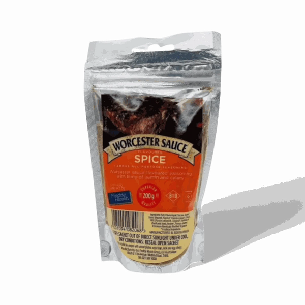 Freddy Hirsch Worcester Sauce Biltong Spice 200g seasoning pouch with cumin and celery flavor