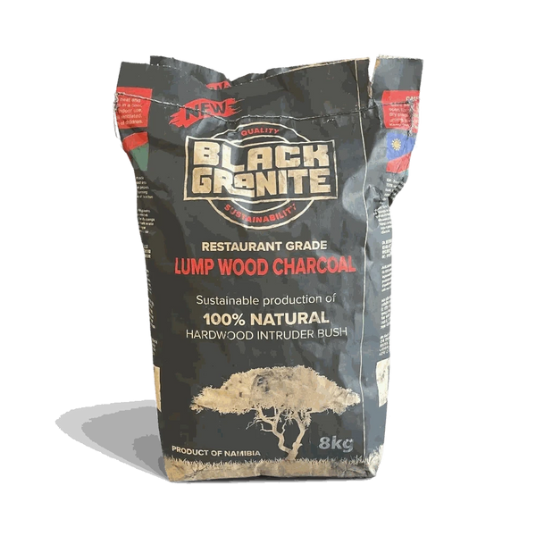 8kg bag of Black Granite natural hardwood lump wood charcoal for grilling and BBQ