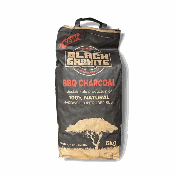 5kg bag of Black Granite Charcoal 100% natural hardwood BBQ charcoal for South African braais