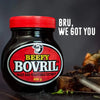 Beefy Bovril 250g jar with a red lid, showcasing robust beef and yeast extract.