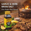 Jan Braai Braai Salt Garlic Herb 230g shaker bottle for seasoning meats and vegetables