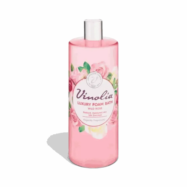 Vinolia Foam Bath 1L bottle with rose scent bubble bath foam