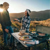 CADAC 2 Cook 3 Pro portable gas barbecue with dual burners and GreenGrill ceramic plates for outdoor cooking