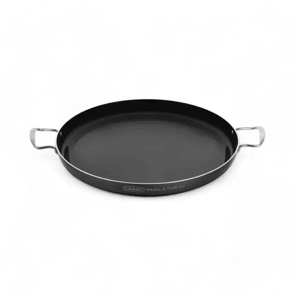 CADAC Skottel Braai Paella Pan 50 with GreenGrill coating and stainless steel handles.
