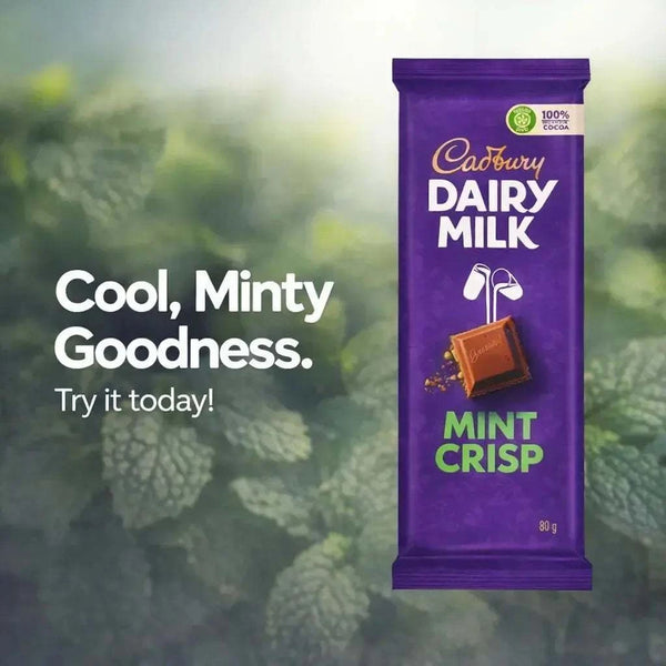 Cadbury Chocolate Slabs - Dairy Milk - Mint Crisp 80g Facebook Ad