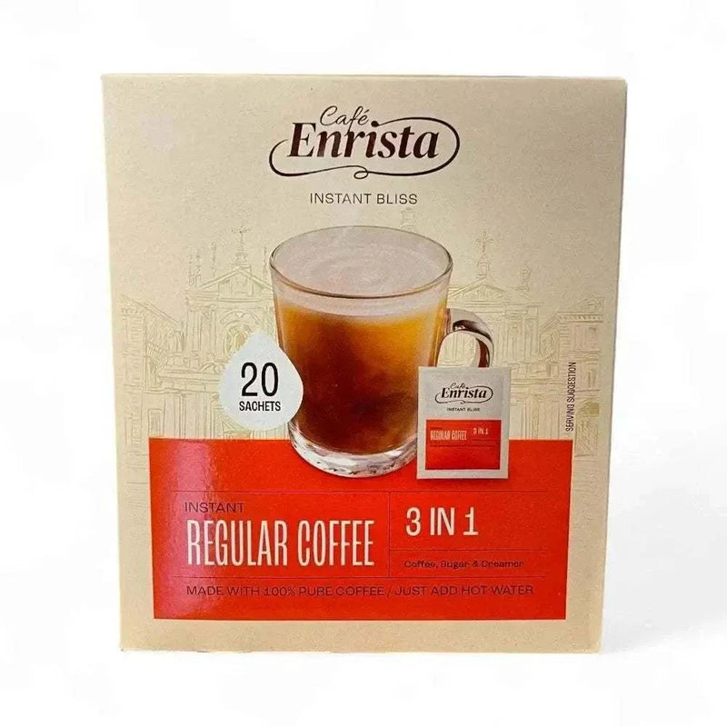 Café Enrista Coffee 3-in-1 Regular 500g box with 20 instant coffee sachets