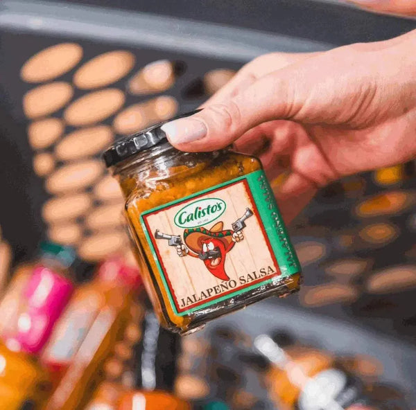 Calisto's Jalapeno Salsa 250ml jar with bold, spicy flavor and fresh ingredients