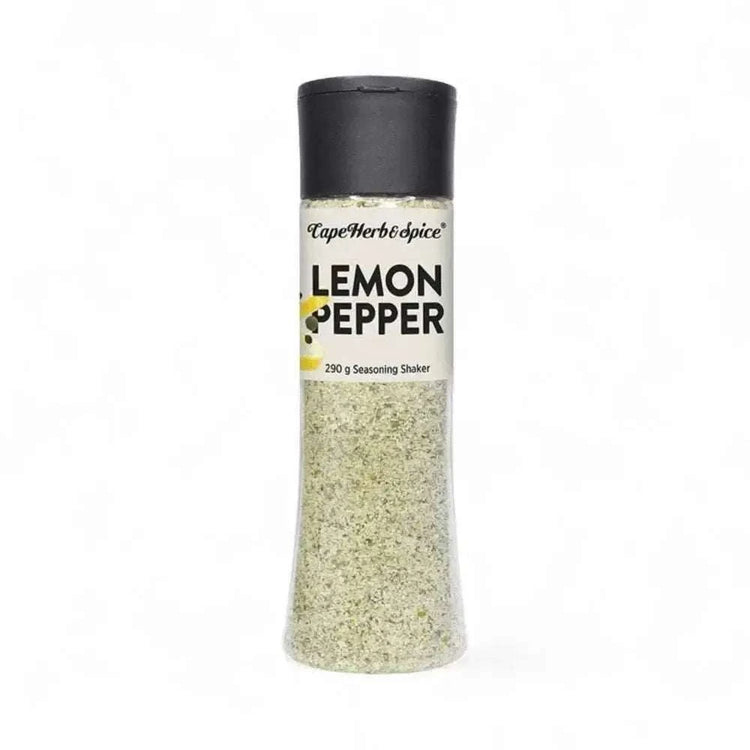 Cape Herb & Spice Lemon & Pepper Shaker 290g with zesty lemon and cracked black pepper seasoning