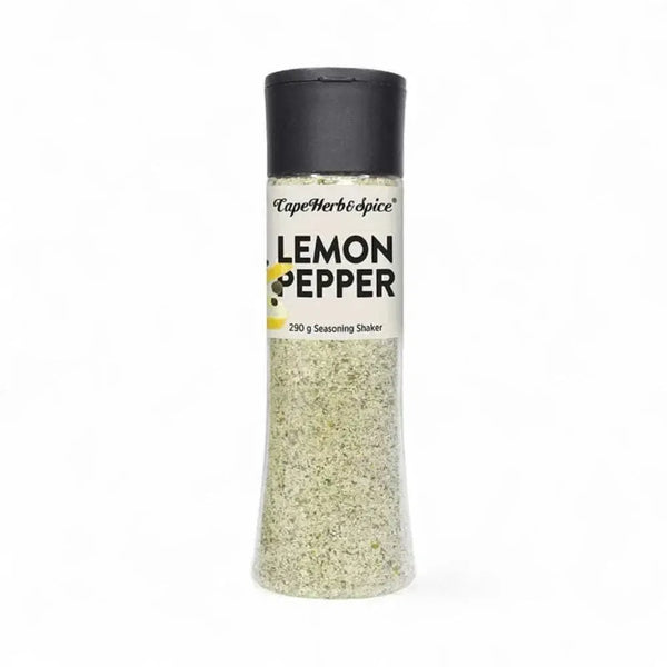 Cape Herb & Spice Lemon & Pepper Shaker 290g with zesty lemon and cracked black pepper seasoning