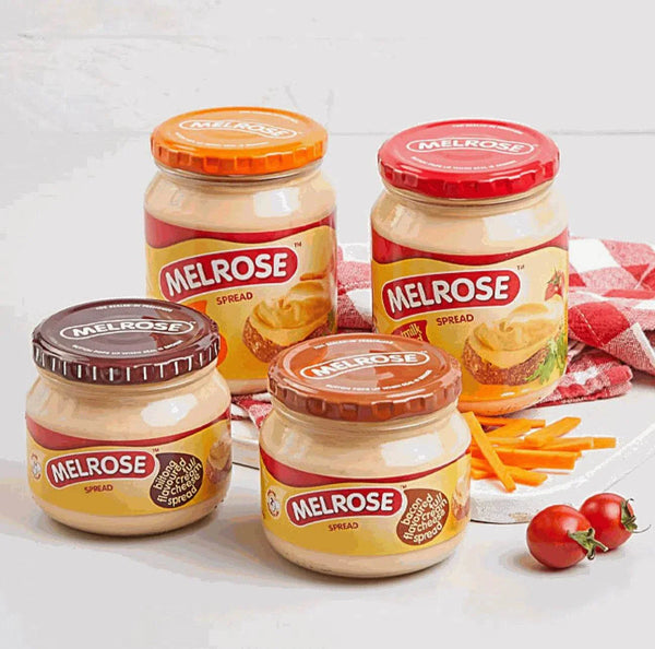 Melrose Cheese Spread - Biltong flavor jars with rich, creamy texture and authentic South African taste.