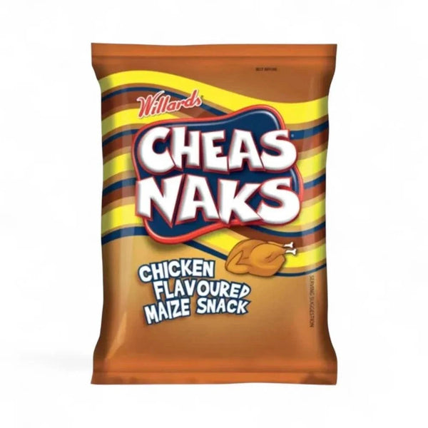 Willards Cheesenaks Chicken Flavoured Maize Snack 135g packaging.
