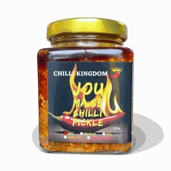 Chilli Kingdom Jou Ma se Mild Chilli Pickle 225g jar with traditional South African spices