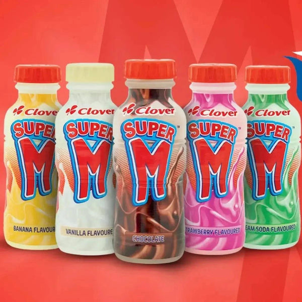 Clover Super M 300ml medium fat chocolate milk bottle with creamy chocolate flavor