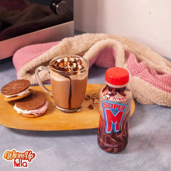 Clover Super M medium fat chocolate milk 300ml bottle with rich chocolate flavor