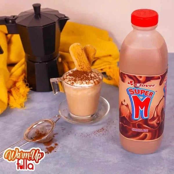 Clover Super M medium fat chocolate milk 300ml bottle with smooth creamy chocolate flavor