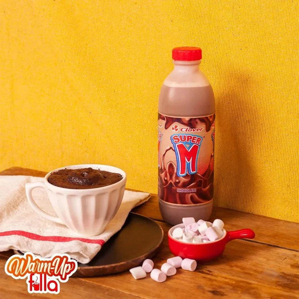 Clover Super M medium fat chocolate milk 300ml bottle with smooth creamy texture and rich chocolate flavor