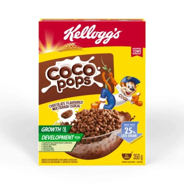 Kellogg's Coco Pops Chocolate Cereal Box (350g) with Multigrain and Vitamins.