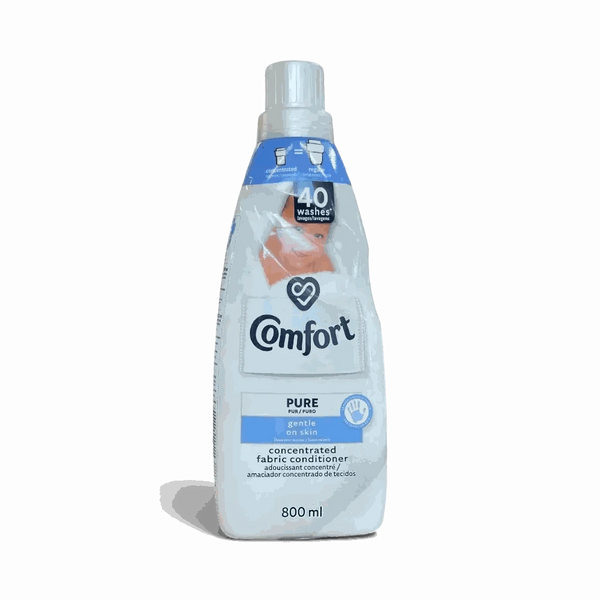 Comfort Concentrated Fabric Conditioner Pure 800ml bottle for gentle skin care and softness
