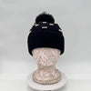 Cotton Road Knitted Beanie with faux pearls in black for warmth and style