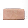 Cotton Road Large PU Leather Wallet in pink with light pink heart and dual zip compartments