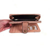 Cotton Road large PU leather wallet with embossed design, zip compartment, coin purse, and card holder, 19x10cm