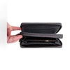 Cotton Road Large Wallet grey PU leather with stitched pink heart and dual zip compartments