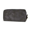 Cotton Road Large Wallet grey PU leather with pink heart and dual zip compartments