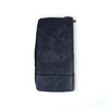 Cotton Road Large Wallet navy PU leather with embossed flower design and zip compartment