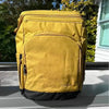Cotton Road Nappy Bag mustard backpack with front zip and side bottle pockets