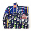 Cotton Road Nappy Bag Navy Blue with cactus print and stripes, multiple compartments, and long strap