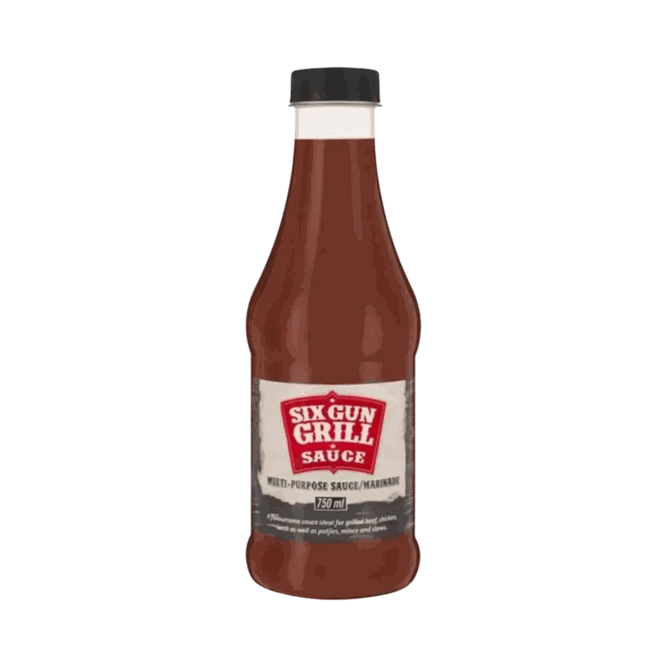 750ml Crown National Sauce BBQ Six Gun Grill spice bottle for flavorful grilling